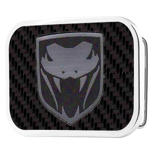 Dodge Viper Framed Marquetry Carbon Fiber Brushed Metal - Chrome Rock Star Buckle