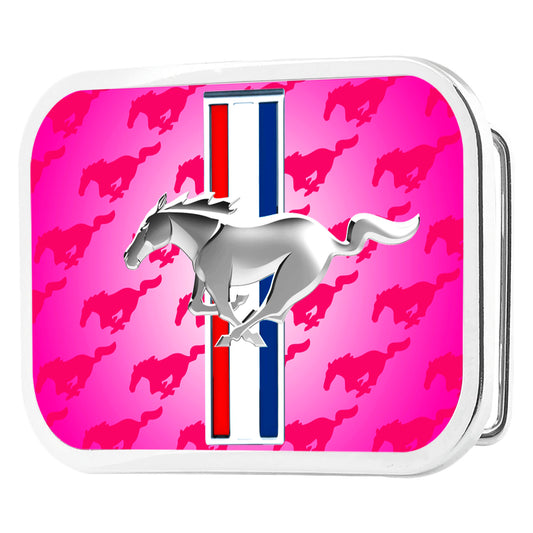 Ford Mustang w Logo Framed FCG Pink - Chrome Rock Star Buckle