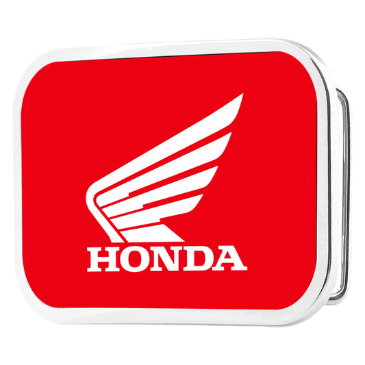 HONDA Motorcycle Framed FCG Red White - Chrome Rock Star Buckle