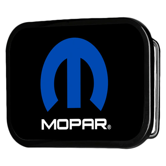 MOPAR Logo Framed FCG Black Blue White - Chrome Rock Star Buckle