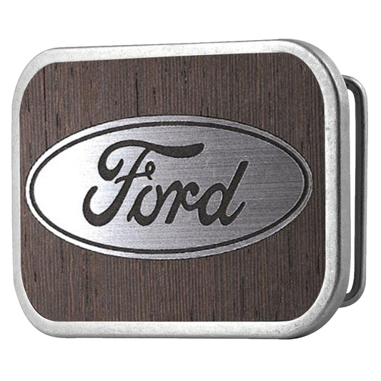 Ford Oval Framed Marquetry Black Walnut Metal - Matte Rock Star Buckle