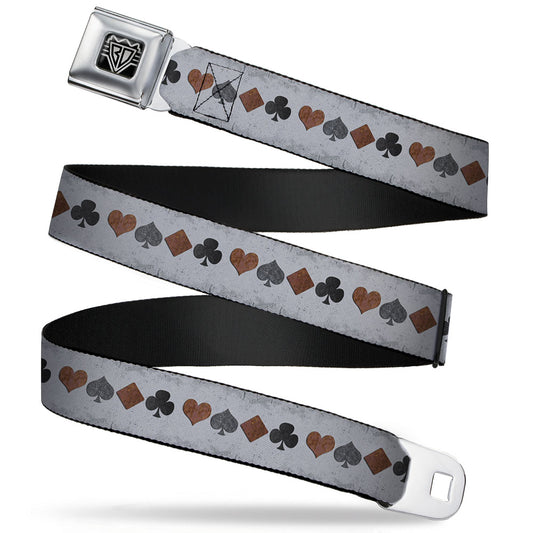 BD Wings Logo CLOSE-UP Full Color Black Silver Seatbelt Belt - Suits Gray Stone Webbing