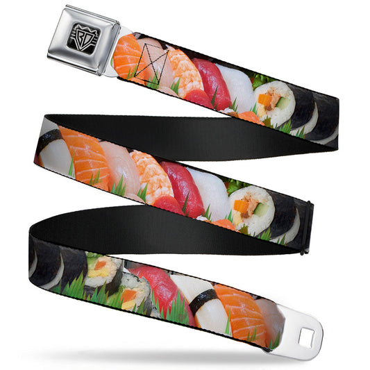 BD Wings Logo CLOSE-UP Full Color Black Silver Seatbelt Belt - Sushi Vivid Webbing