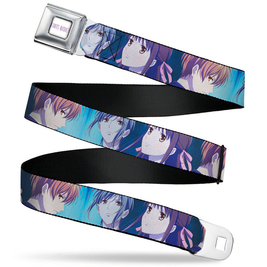 FRUITS BASKET Title Logo Full Color White/Purple Seatbelt Belt - Fruits Basket Yuki Tohru Kyo Final Season Group Pose Blues Webbing