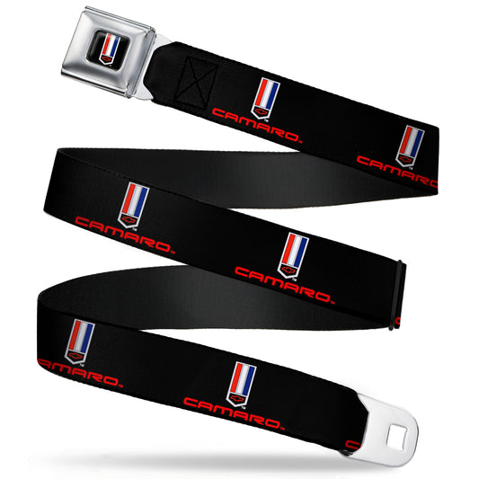 Camaro Badge Full Color Seatbelt Belt - CAMARO Badge Logo REPEAT Webbing