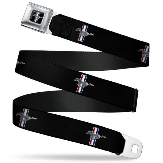 Ford Mustang Emblem Seatbelt Belt - Ford Mustang w/Bars Logo REPEAT Webbing