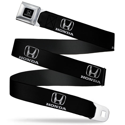 Honda Seatbelt Belt - Honda Logo Black/Silver REPEAT Webbing