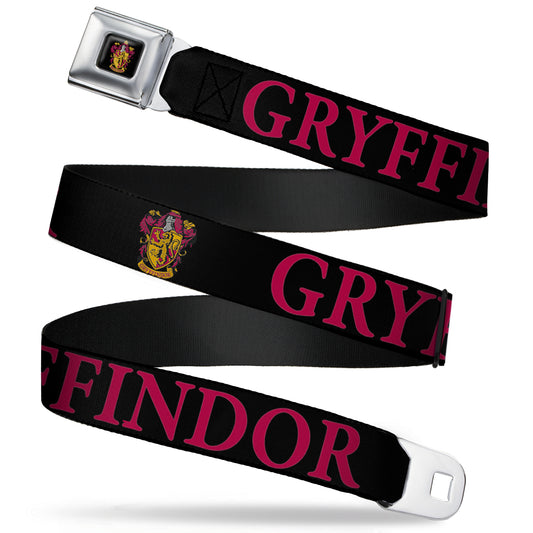 Gryffindor Crest Full Color Seatbelt Belt - Harry Potter GRYFFINDOR & Crest Black/Red Webbing