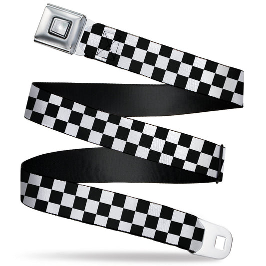 Starburst Seatbelt Belt - Checker Black/White Webbing