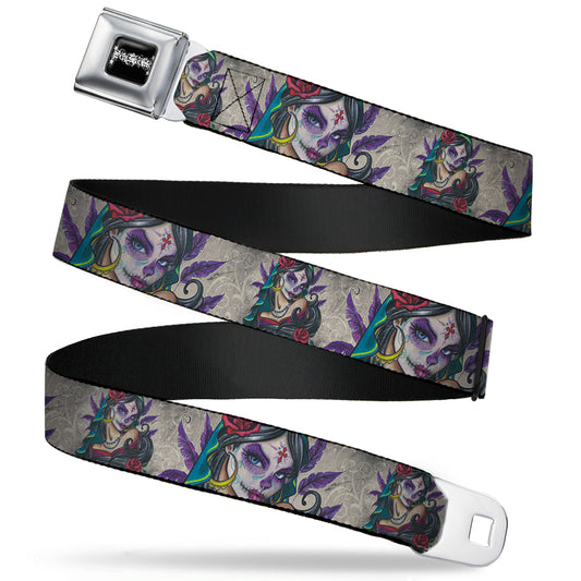 SEXY INK GIRLS Full Color Black White Seatbelt Belt - Muerta Webbing