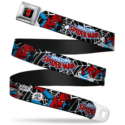Spider-Man Full Color Seatbelt Belt - Spider-Man in Action2 w/AMAZING SPIDER-MAN Webbing