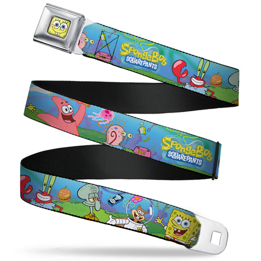 Sponge Bob Face CLOSE-UP Seatbelt Belt - SpongeBob and Friends/Logo Webbing