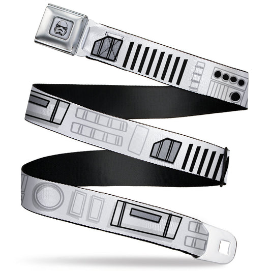 Star Wars Stormtrooper Face Full Color White/Black/Grays Seatbelt Belt - Star Wars Stormtroopers Utility Belt2 Bounding White/Grays/Black Webbing