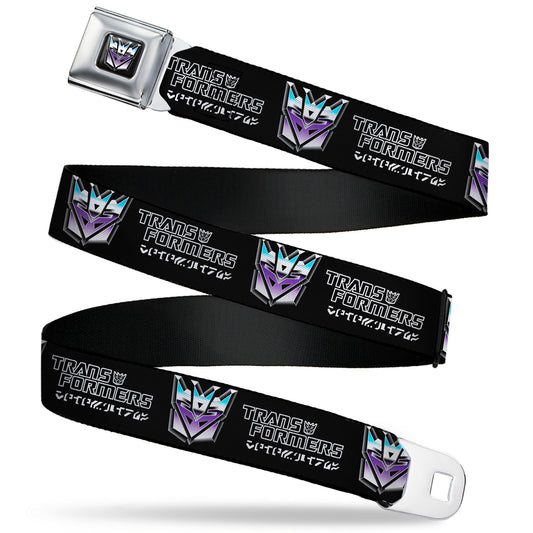 Transformers Decepticons Icon Full Color Black/Grays/Purples Seatbelt Belt - TRANSFORMERS Decepticons Cybertronian Icon Black/Grays/Purples Webbing