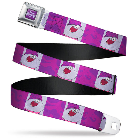 CHOWDER Title Logo Full Color Purples Seatbelt Belt - Chowder Smiling Expression Blocks Purples Webbing