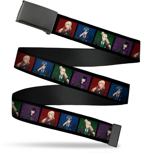 Web Belt Blank Black Buckle - Black Butler House Head Pose Blocks Black/Multi Color Webbing