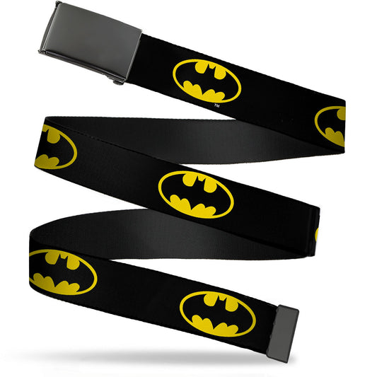Blank Black BO Buckle - Batman Shield Black Yellow Webbing