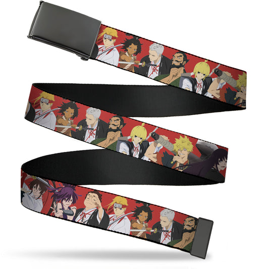 Web Belt Blank Black Buckle - Hell's Paradise Convicts and Yamada Clan Characters Red Webbing