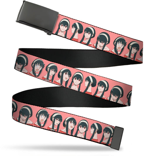 Web Belt Blank Black Buckle - SPY x FAMILY Yor Forger Expression Turns Red Webbing
