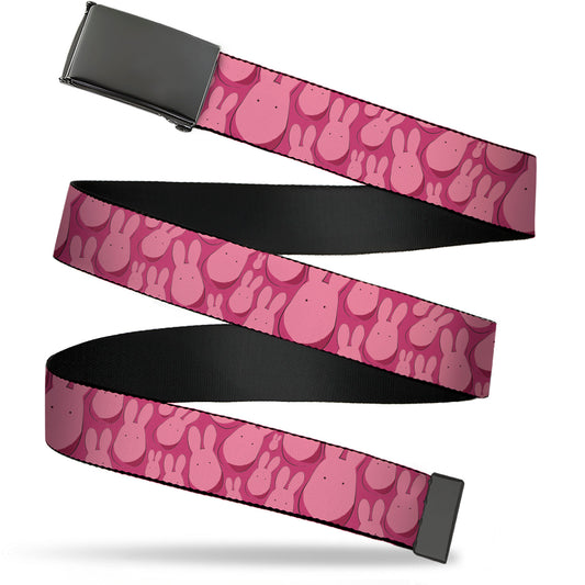 Web Belt Blank Black Buckle - After-School Hanako-Kun Mokke Scattered Pink Webbing