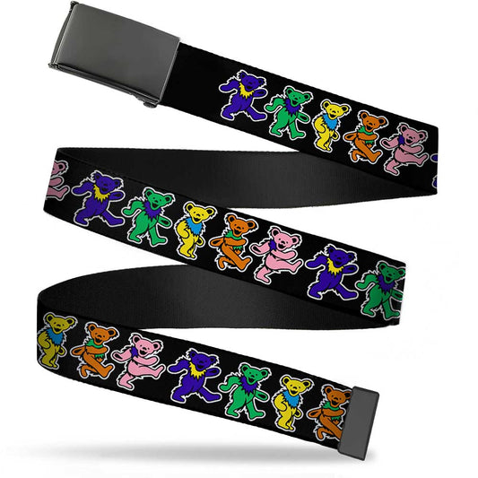 Blank Black BO Buckle - Dancing Bears Black Multi Color Webbing