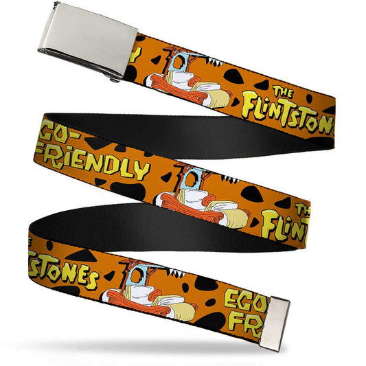 Web Belt Blank Chrome Buckle - Flintmobile/ECO-FRIENDLY Orange/Black Webbing