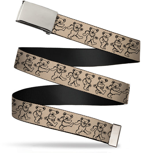 Blank Chrome BO Buckle - Dancing Bears Hemp Black Webbing