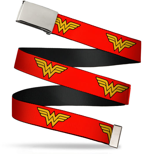 Blank Chrome BO Buckle - Wonder Woman Logo Red Webbing