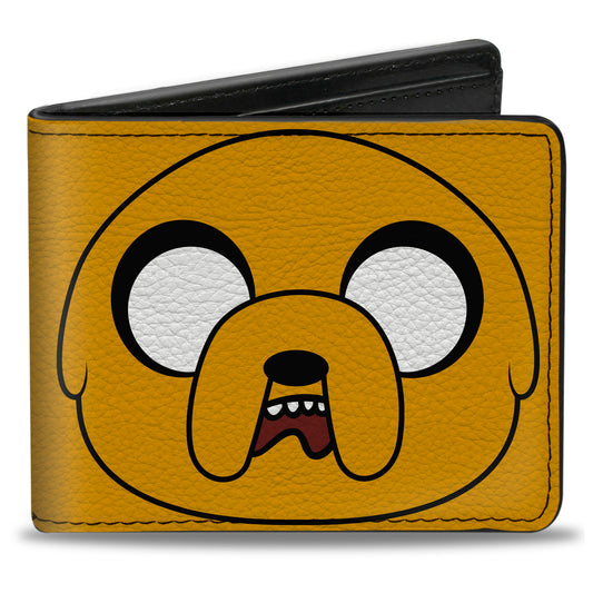 Bi-Fold Wallet - ADVENTURE TIME Title Logo and Jake Face Yellow