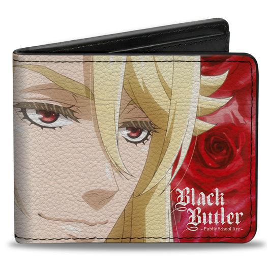 Bi-Fold Wallet - Black Butler Edgar Redmond Red Rose Pose and Face Reds