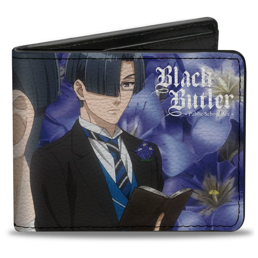 Bi-Fold Wallet - Black Butler Lawrence Bluewer Gentian Face and Pose Blues