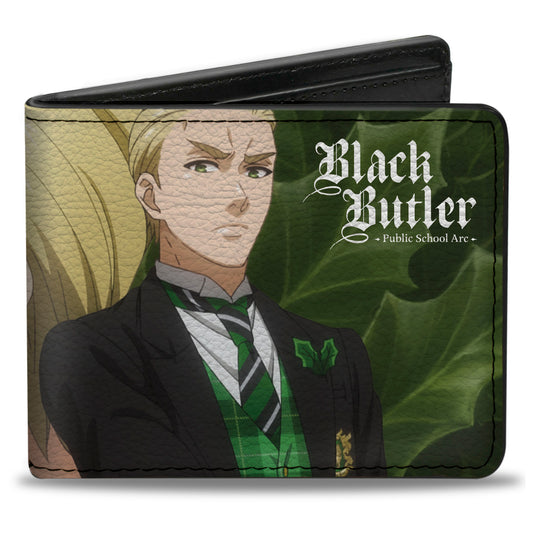Bi-Fold Wallet - Black Butler Herman Greenhill Holly Face and Pose Greens