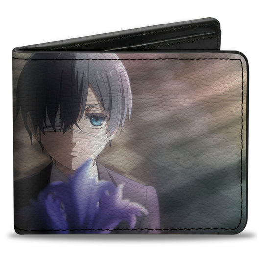 Bi-Fold Wallet - BLACK BUTLER Ciel Phantomhive Pose and Title Logo Black/White