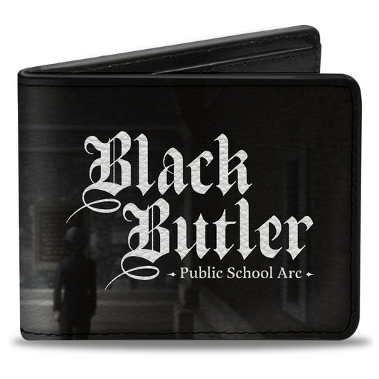 Bi-Fold Wallet - BLACK BUTLER Sebastian Michaelis Face Close-Up and Title Logo
