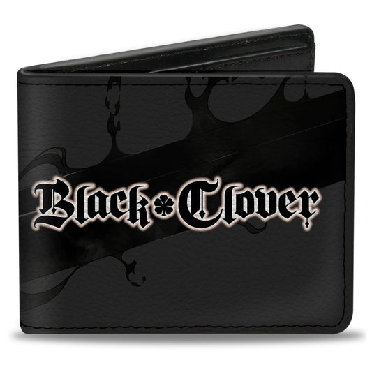 Bi-Fold Wallet - BLACK CLOVER Black Asta Anti Magic Weapons Pose and Title Logo Black