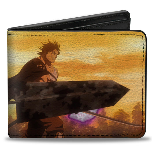 Bi-Fold Wallet - Black Clover Asta Holding Demon Slayer Swowd and Yami Scene