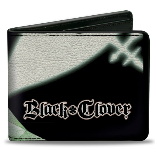 Bi-Fold Wallet - Black Clover Yuno Sylph Spirit Dive Sword Pose Black/Greens