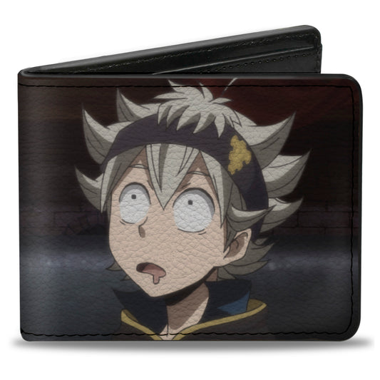 Bi-Fold Wallet - BLACK CLOVER Asta Looking Up Pose and Title Logo