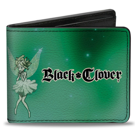 Bi-Fold Wallet - BLACK CLOVER Yuno Grinberryall and Sylph Pose with Title Logo Greens