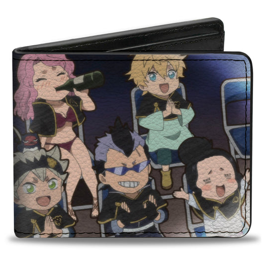 Bi-Fold Wallet - BLACK CLOVER Seven Chibi Characters Sitting Group and Title Logo