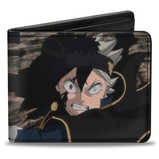 Bi-Fold Wallet - BLACK CLOVER Black Asta Charging Pose and Title Logo