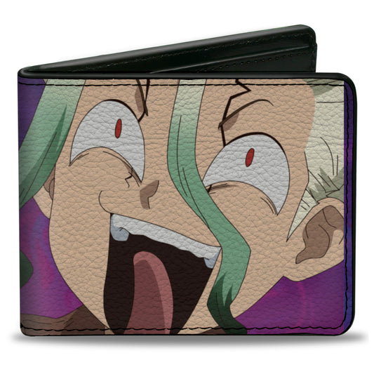 Bi-Fold Wallet - DR. STONE Gen and Senku Smiling Pose Purples