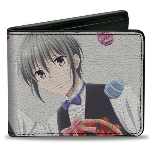 Bi-Fold Wallet - Fruits Basket Kyo and Yuki Easter Themed Animage Magazine Poster Pose Gray