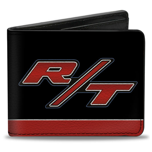 Bi-Fold Wallet - Dodge Challenger R T Emblem Stripe Black Blue White Red