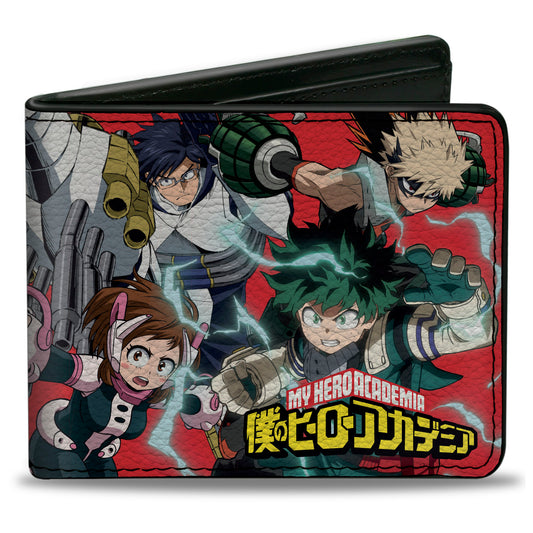 Bi-Fold Wallet - MY HERO ACADEMIA Eight Character Group Pose and Title Logo Red