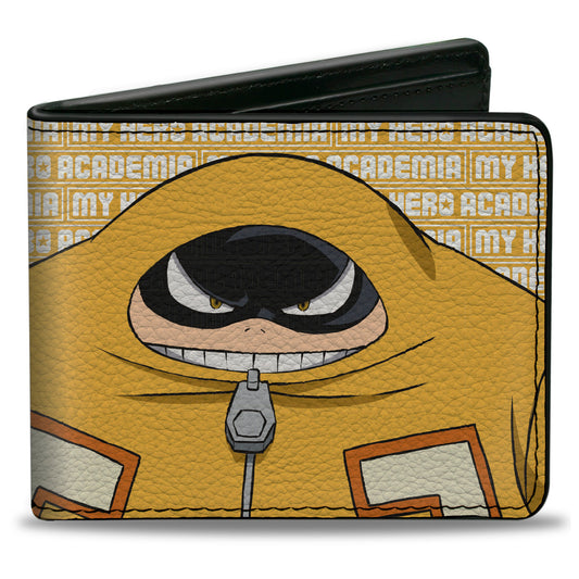 Bi-Fold Wallet - MY HERO ACADEMIA Pro Hero Fat Gum Pose and Title Logo Yellow/White