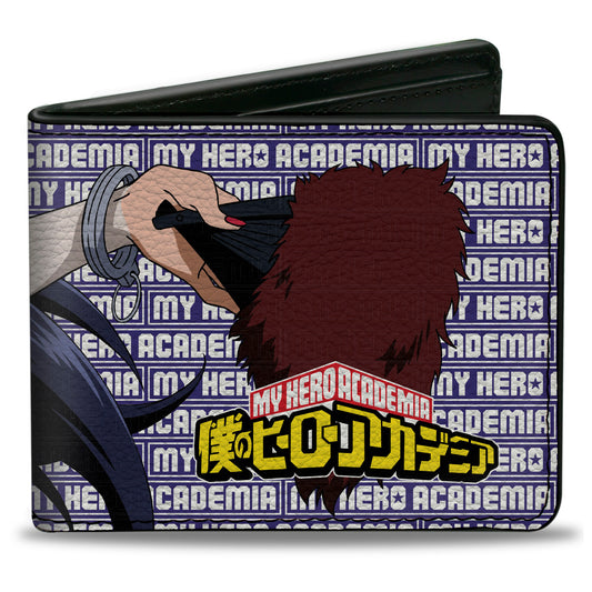 Bi-Fold Wallet - MY HERO ACADEMIA Midnight Jumping Pose and Title Logo Blue/White