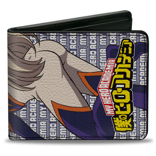 Bi-Fold Wallet - MY HERO ACADEMIA Pro Hero Mt. Lady Pose and Title Logo Purple/White