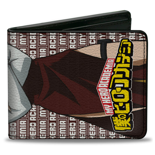 Bi-Fold Wallet - MY HERO ACADEMIA Pro Hero Ryukyu Pose and Title Logo Burgundy/White