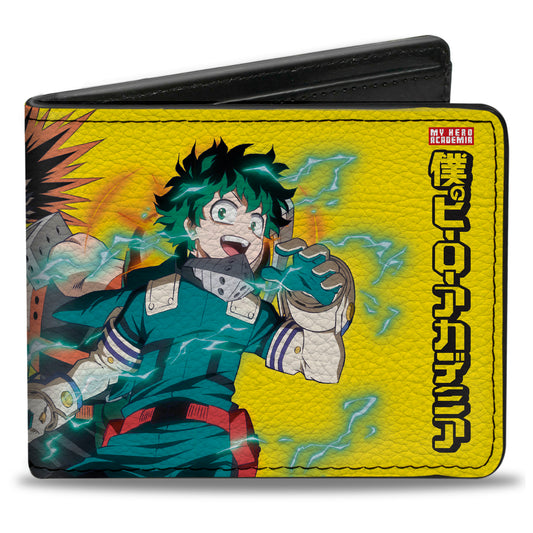 Bi-Fold Wallet - MY HERO ACADEMIA Three Character Group Pose and Title Logo Yellow